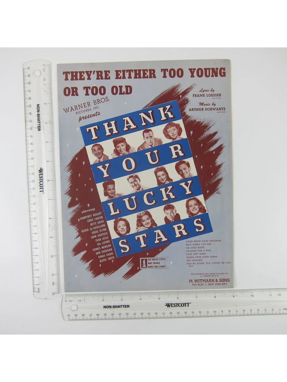 Sheet Music They're Either Too Young Or Too Old Thank Your Lucky Stars 1943